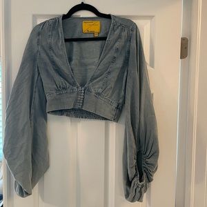 Long Sleeve jean crop top, never worn